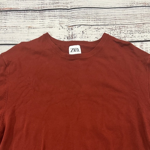 Zara Women's Rich Burgundy Crewneck Sweater Sz. L - Picture 3 of 9